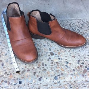 Maiden Lane Brown Leather Booties